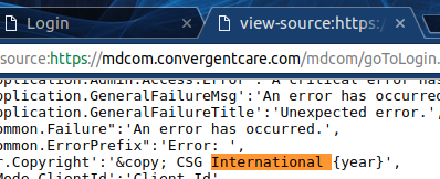 Code showing copyright to CSGI