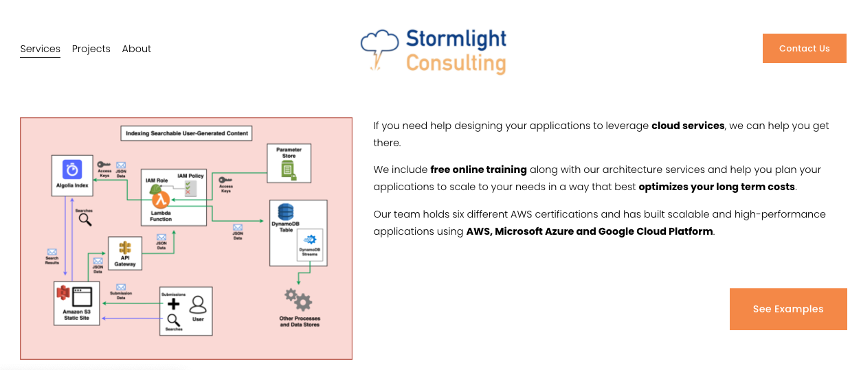 Photo of Stormlight Consulting website